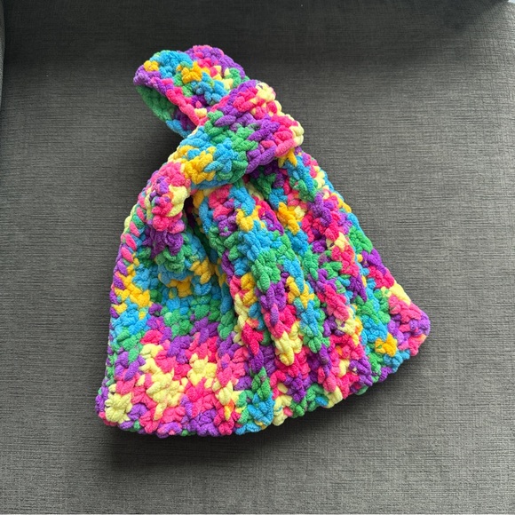 Crochet tote bag multi-color - Picture 2 of 2